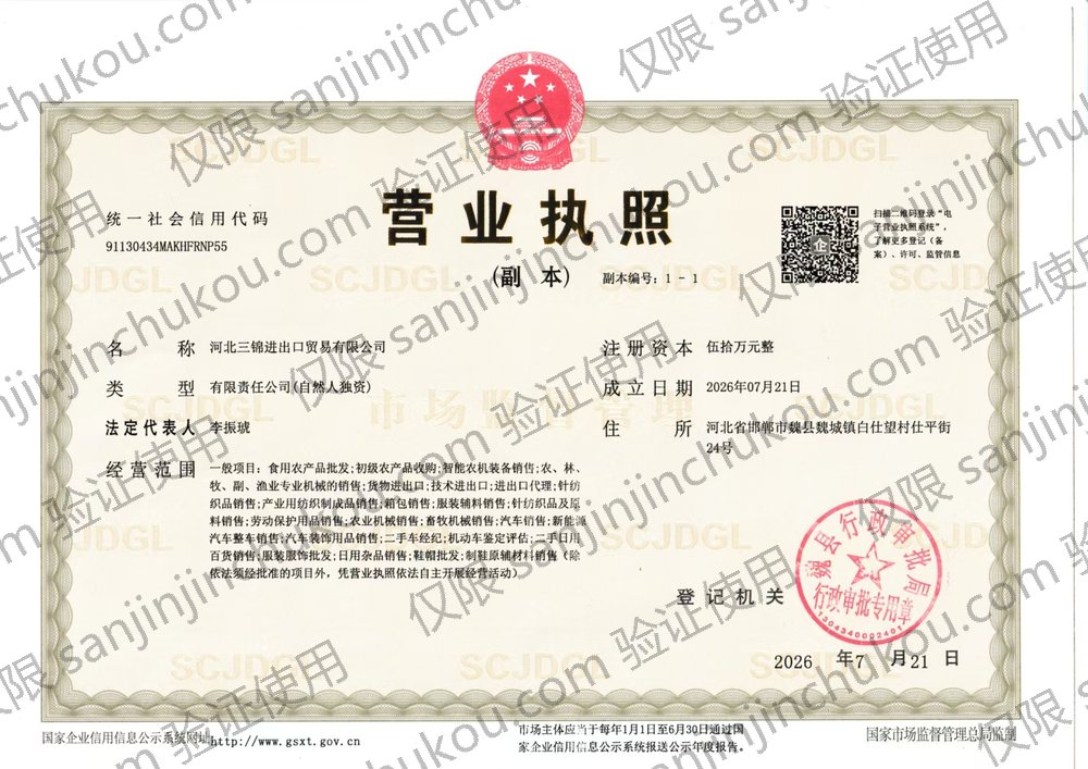 营业执照 / Бизнес-лицензия / Business license